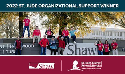 Shaw Receives 2022 St. Jude Organizational Support Award